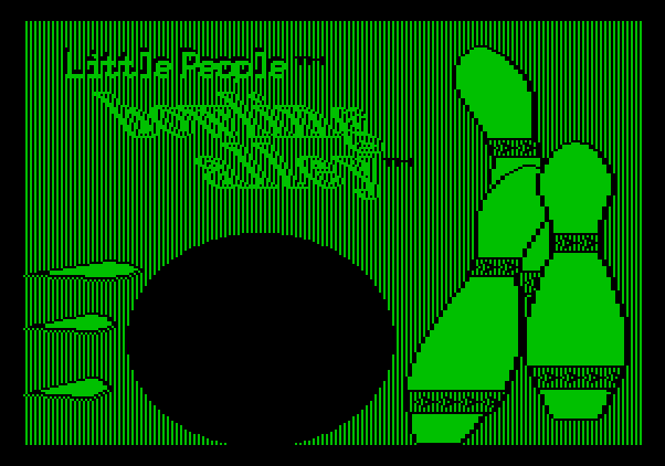Little People Bowling Alley Apple II Screenshot: Title screen.