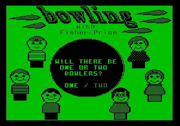 Little People Bowling Alley Apple II Screenshot: One or two players?