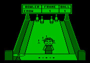 Little People Bowling Alley for Apple II - Some pins down, more to go...