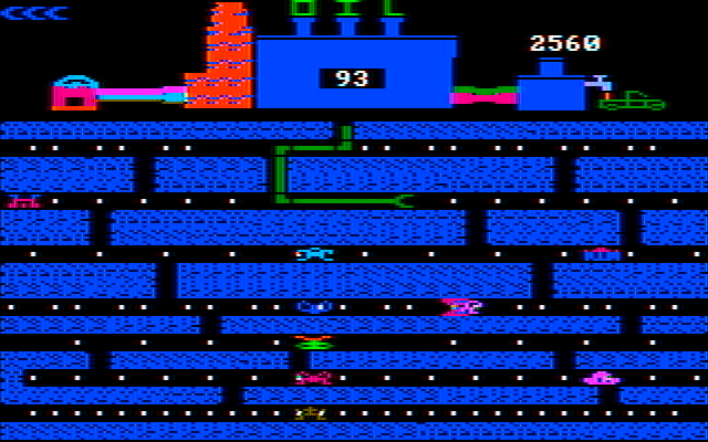 Oil's Well IBM PC/Compatibles Screenshot: Start of the second level.