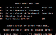 Oil's Well for IBM PC/Compatibles - Game options.
