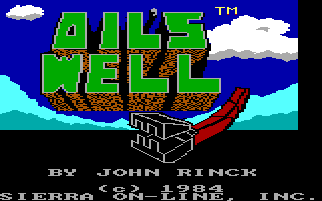 Oil's Well IBM PC/Compatibles Screenshot: Title screen.