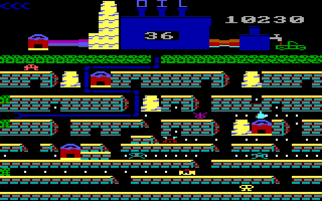 Oil's Well IBM PC/Compatibles Screenshot: The level layouts become increasingly complex.