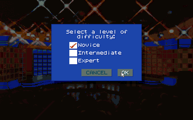 Jeopardy! IBM PC/Compatibles Screenshot: Select level of difficulty.