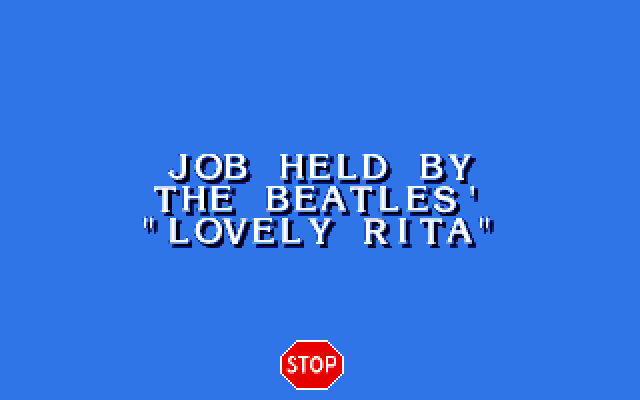 Jeopardy! IBM PC/Compatibles Screenshot: And the answer is...
