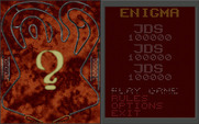 Enigma for IBM PC/Compatibles - Enigma main menu.