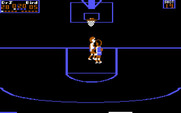 One-on-One for IBM PC/Compatibles - Attempting to block a shot.