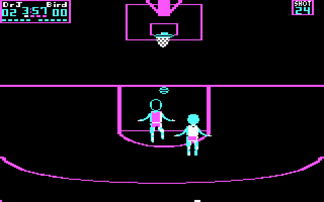 One-on-One IBM PC/Compatibles Screenshot: Game start.
