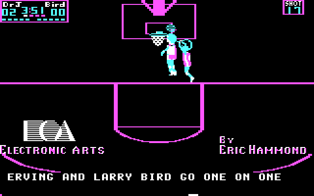 One-on-One IBM PC/Compatibles Screenshot: Title screen.