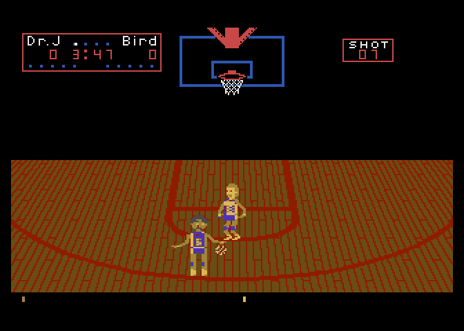One-on-One Atari 7800 Screenshot: Game start.
