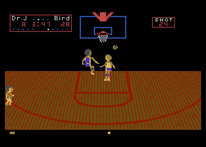One-on-One Atari 7800 Screenshot: Game in progress...
