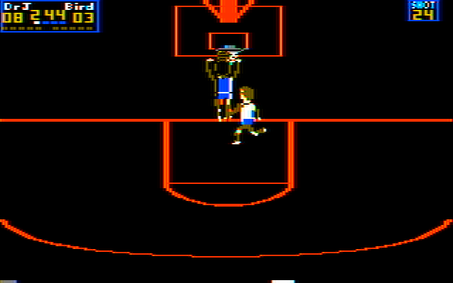 One-on-One IBM PC/Compatibles Screenshot: Slam dunk!