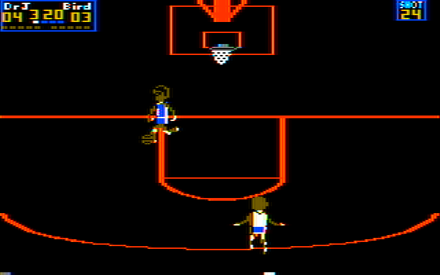 One-on-One IBM PC/Compatibles Screenshot: Game start.