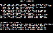 One-on-One for IBM PC/Compatibles - Help screen.