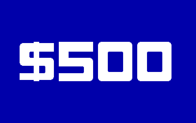 Jeopardy! New Second Edition IBM PC/Compatibles Screenshot: The wager is $500...