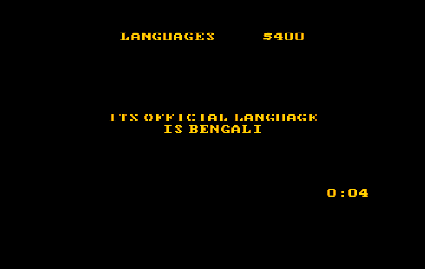 Jeopardy! New Second Edition IBM PC/Compatibles Screenshot: Do you know the question for this answer?