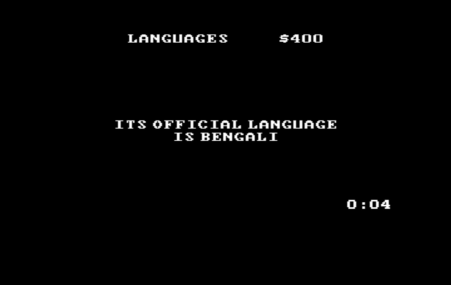 Jeopardy! New Second Edition IBM PC/Compatibles Screenshot: Do you know the question for this answer?