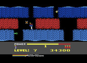 H.E.R.O. for Atari 8-bit - Close call, don't crash into the all or that butterfly...