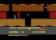 H.E.R.O. for Atari 8-bit - Don't touch the lava walls, they're deadly...