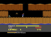 H.E.R.O. for Atari 8-bit - First level; located the trapped miner!