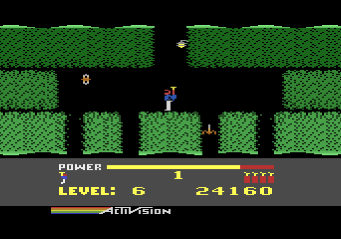 H.E.R.O. Atari 5200 Screenshot: Which path is the safest route?