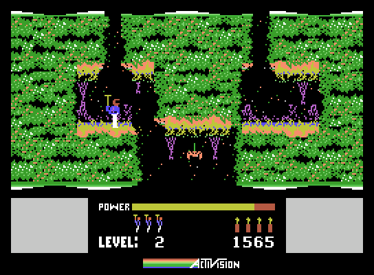 H.E.R.O. ColecoVision Screenshot: Making my way down the cave...