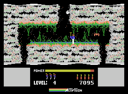 H.E.R.O. ColecoVision Screenshot: Should you go left or right?