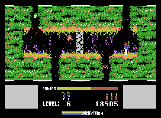 H.E.R.O. ColecoVision Screenshot: You have a choice of paths here...