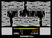 H.E.R.O. for ColecoVision - Even in dark rooms your bombs will temporarily light the walls...