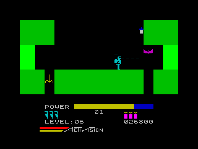 H.E.R.O. ZX Spectrum Screenshot: Sometimes paths are blocked...