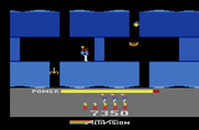 H.E.R.O. for Atari 2600 - A giant spider blocks one path, I'll need to reach the other one...