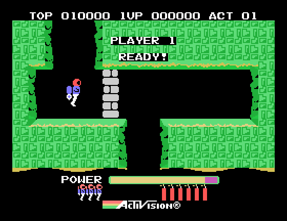 H.E.R.O. Sega SG-1000 Screenshot: Ready player one?
