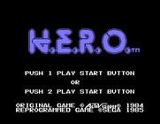 H.E.R.O. for Sega SG-1000 - Title screen.