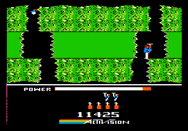 H.E.R.O. Apple II Screenshot: Two paths to follow, hope I made the right choice...