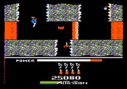 H.E.R.O. for Apple II - As the levels progress the path becomes longer with more obstacles.