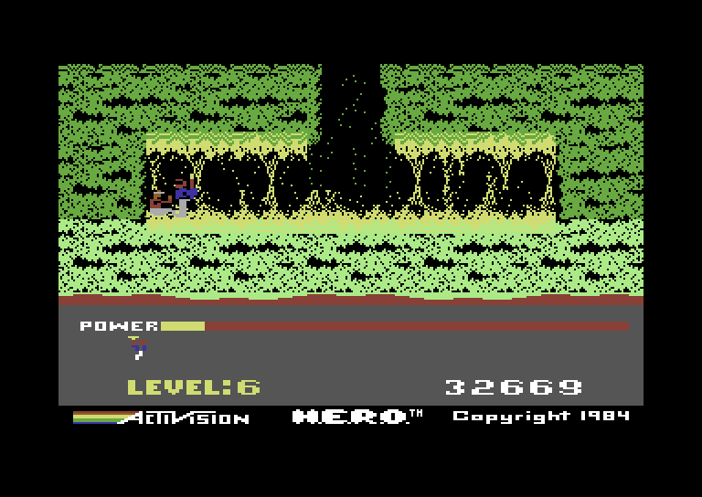 H.E.R.O. Commodore 64 Screenshot: Objective reached!