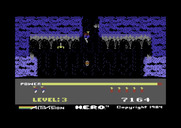 H.E.R.O. for Commodore 64 - Avoid the cave creatures when flying.