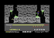 H.E.R.O. for Commodore 64 - Killed by a snake!