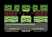 H.E.R.O. for Commodore 64 - Be careful, don't touch the magma walls.