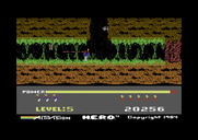 H.E.R.O. for Commodore 64 - Careful of the flying creatures, they're deadly.