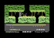H.E.R.O. for Commodore 64 - Watch out for spiders and brick walls!