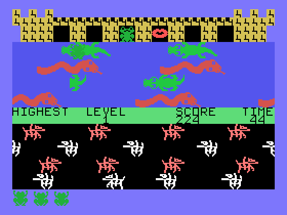 Princess and Frog TI-99/4A Screenshot: Almost to my destination...just one more hop!