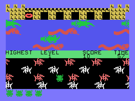 Princess and Frog TI-99/4A Screenshot: Game start.