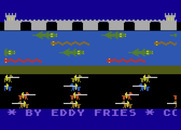 Princess and Frog for Atari 8-bit - Game credits scroll by.