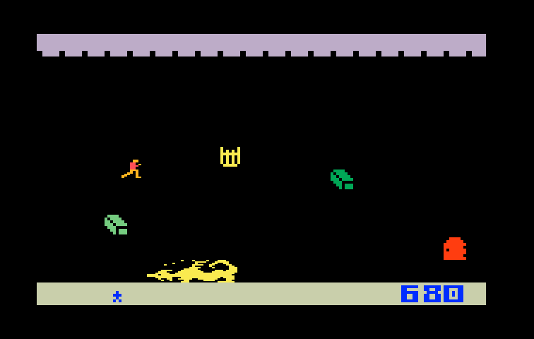 Dragonfire Intellivision Screenshot: Only a few treasures left in this room...