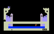 Dragonfire for Intellivision - I've been hit! Falling into the moat...