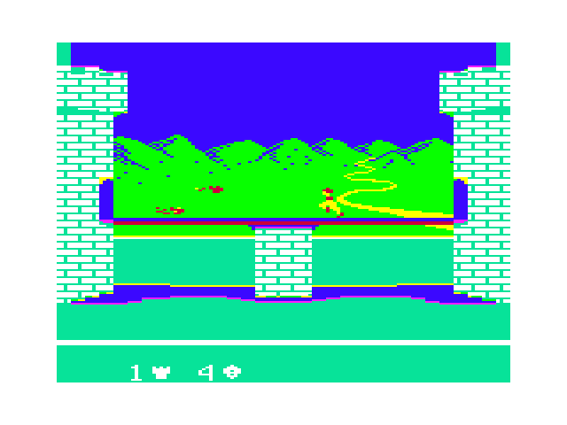 Dragonfire TRS-80 Color Computer Screenshot: Game start.