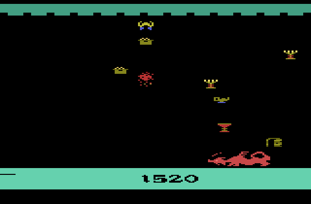 Dragonfire Atari 2600 Screenshot: Some more treasures to grab!