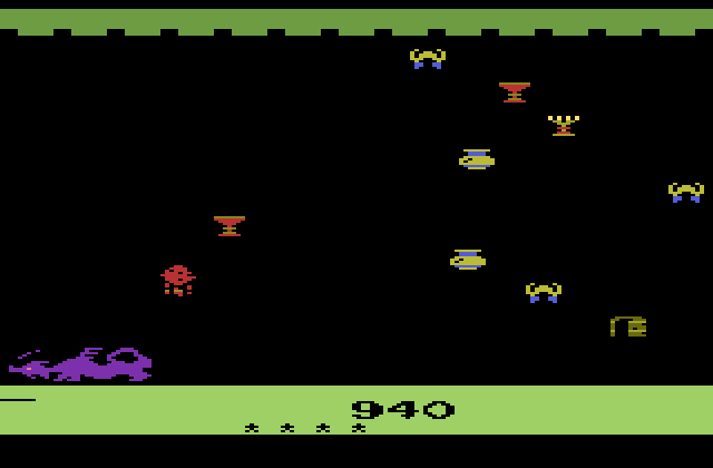 Dragonfire Atari 2600 Screenshot: Each time you play the treasure location is random.
