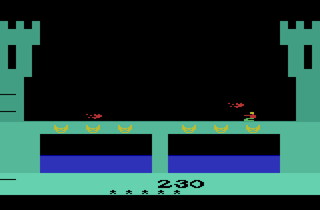 Dragonfire Atari 2600 Screenshot: Ducking underneath a fireball...